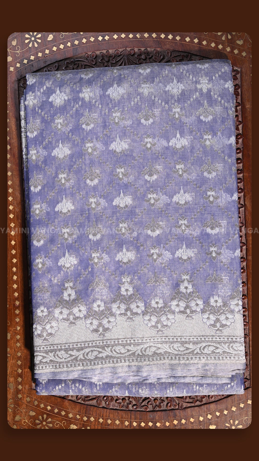 Royal Purple Hand-Embroidered Silk Saree