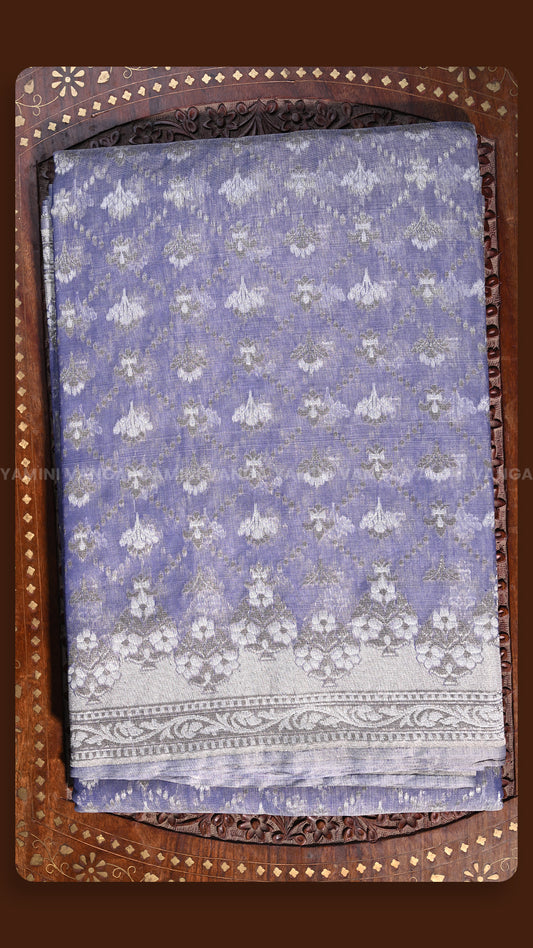 Royal Purple Hand-Embroidered Silk Saree