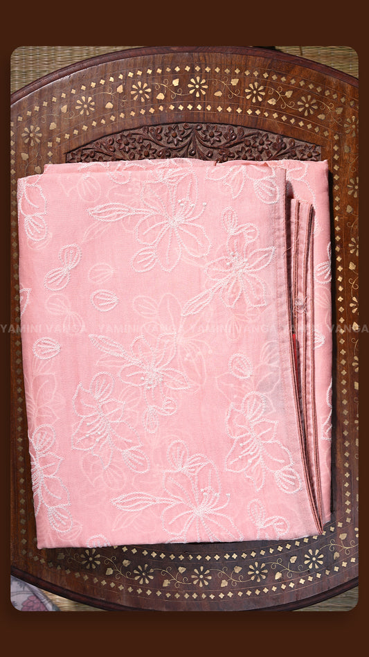 Floral Heritage Pink Silk Weave