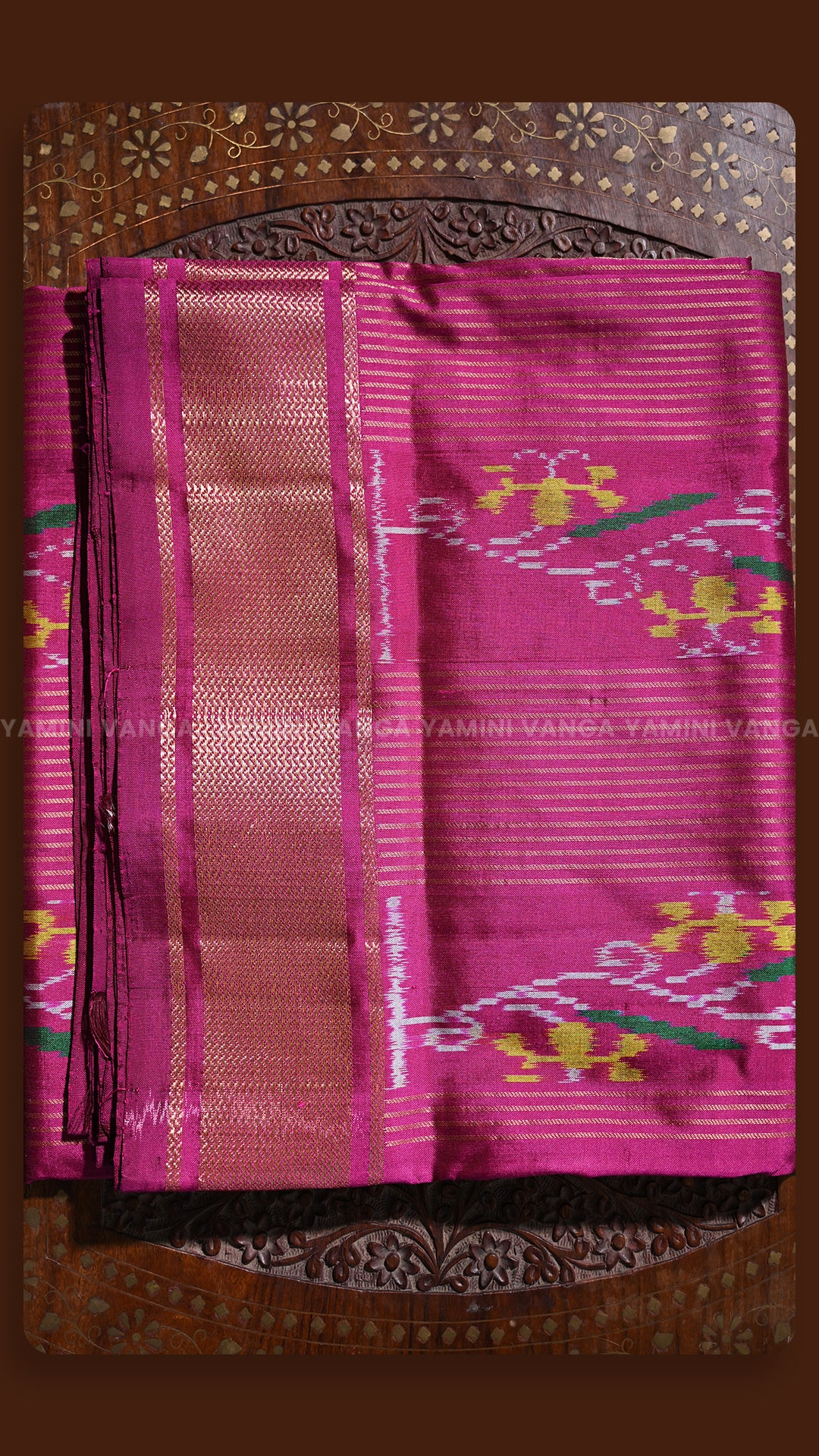 Classic Pink & Gold Zari Woven Saree