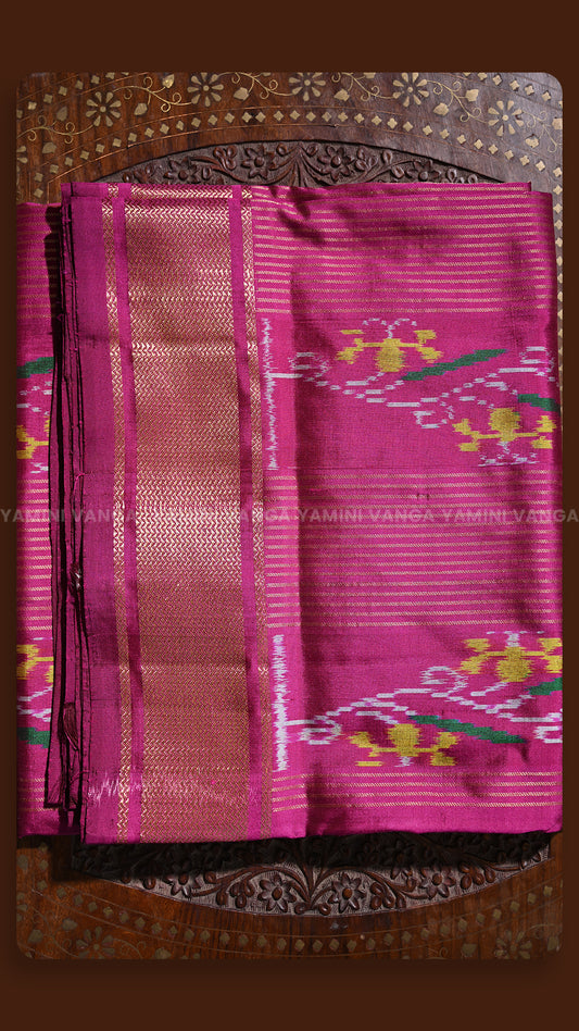 Classic Pink & Gold Zari Woven Saree