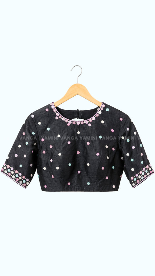 Premium Black Embroidered Designer Blouse