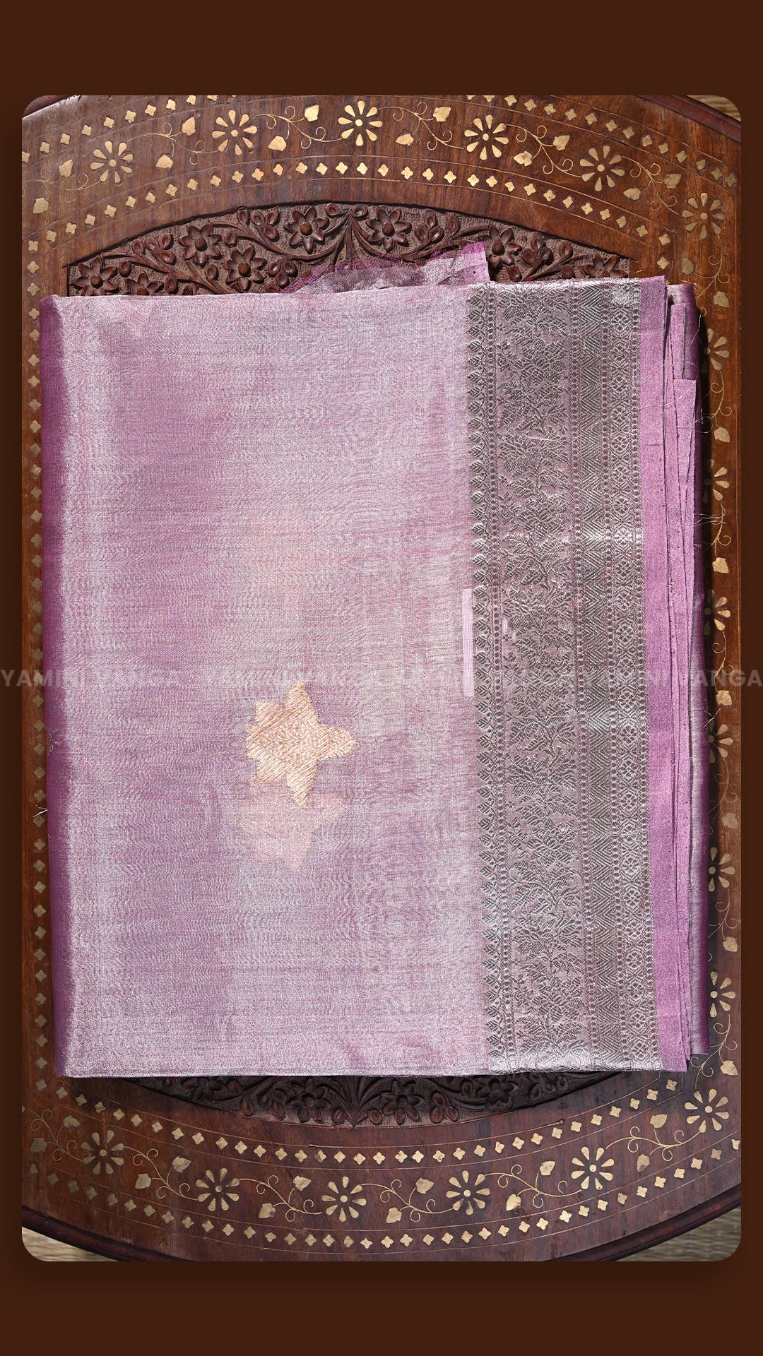 Classic Purple Floral Embroidered Traditional Saree