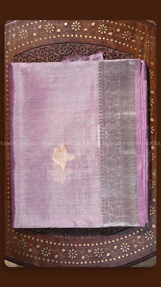 Classic Purple Floral Embroidered Traditional Saree
