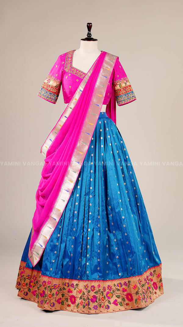 The Timeless Pink & Blue Ensemble Lehanga Set