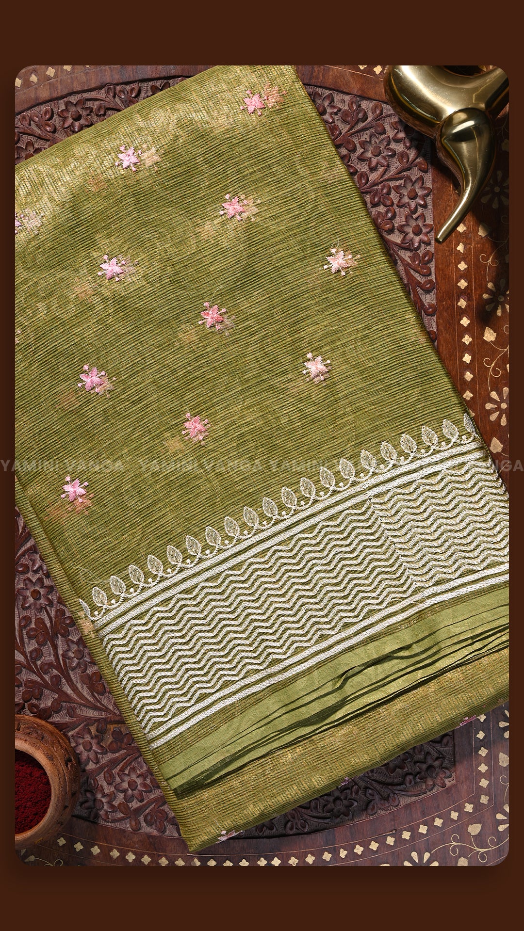 Traditional Silk Saree with Contrast Zari Border
