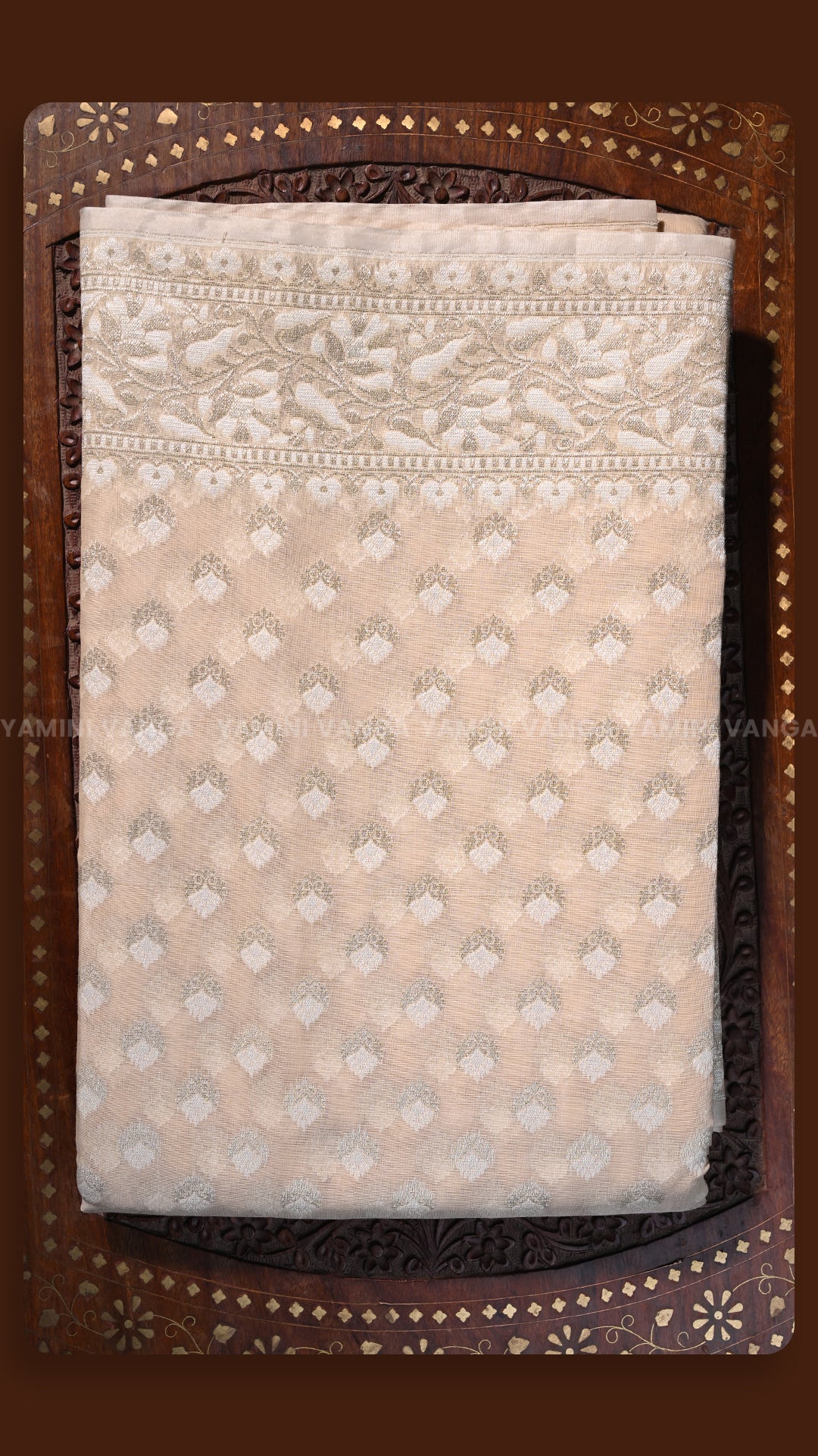 Ethereal Cream Embroidered Saree
