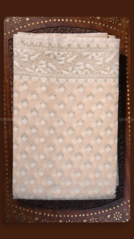 Ethereal Cream Embroidered Saree