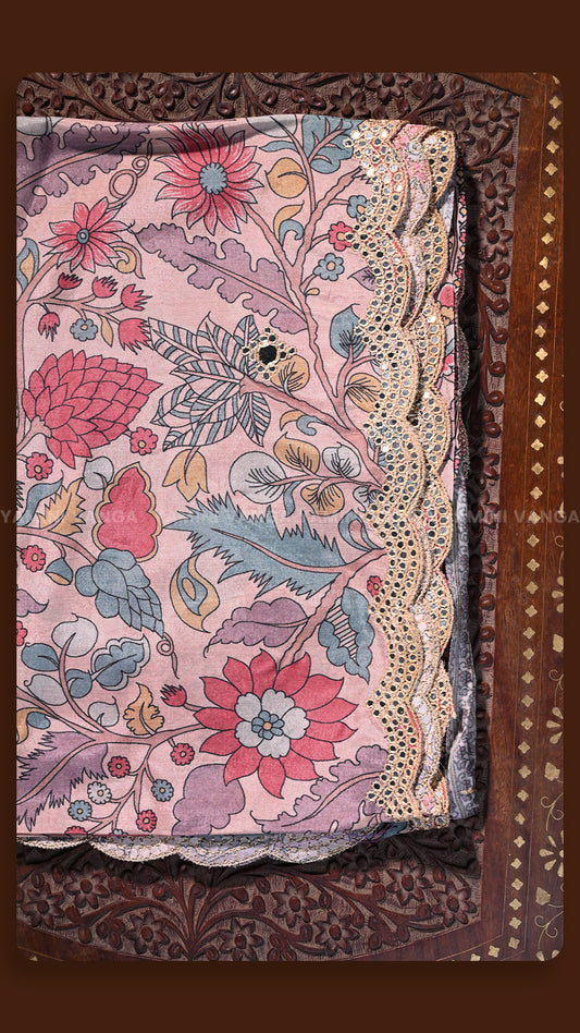 Vintage Floral Heritage Silk Saree