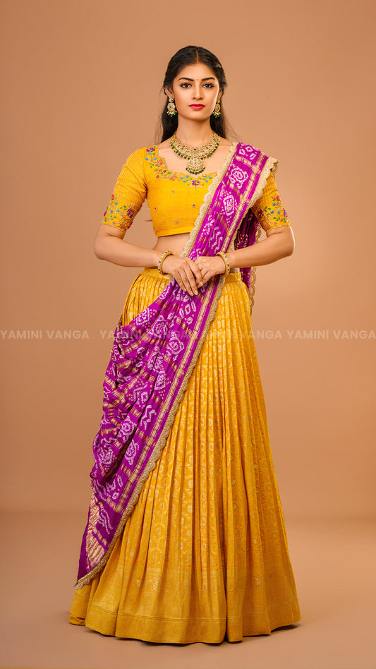 Graceful Mustard Yellow Ethnic Lehenga