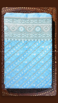 Classic Sky Blue Festive Saree
