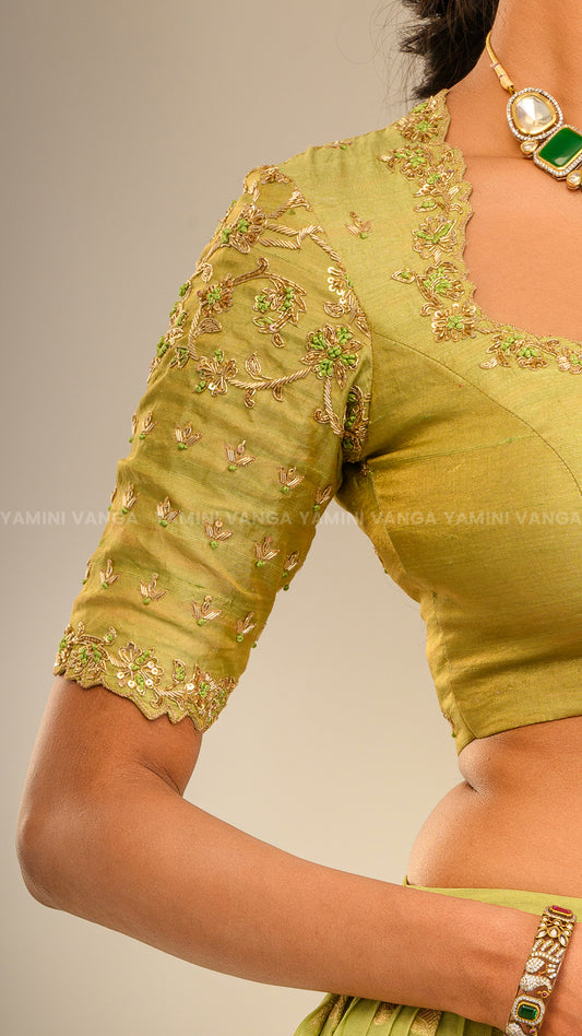Elegant Olive Green Lehenga Set