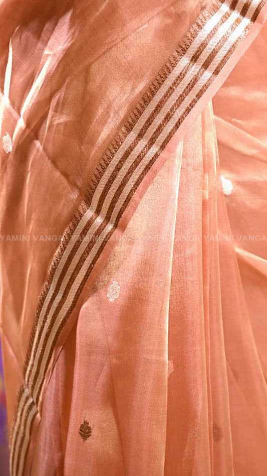 Peach Floral Designer Saree