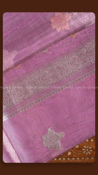 Classic Purple Floral Embroidered Traditional Saree