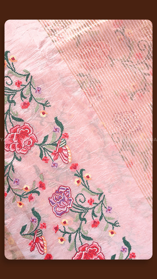 Floral Bloom Pink Silk Drape
