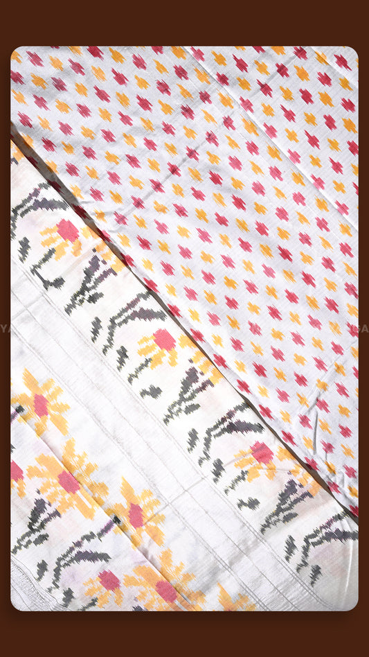 Floral Elegance Hand-Printed Saree