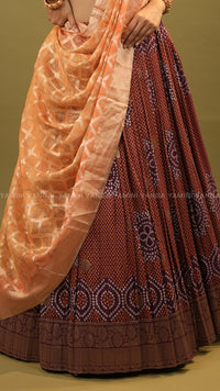 Traditional Purple Floral Silk Lehenga Set
