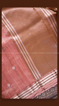 Elegant Pastel Pink Zari Work Saree