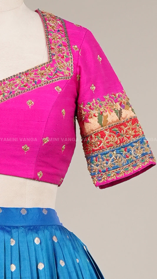 The Timeless Pink & Blue Ensemble Lehanga Set