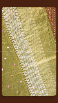 Traditional Silk Saree with Contrast Zari Border