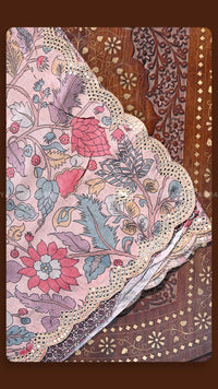 Vintage Floral Heritage Silk Saree