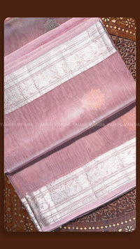 Elegant Mauve Silk Saree with Traditional Floral Motifs
