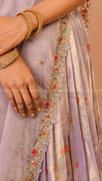 Classic Red & Cream Handloom Lehenga
