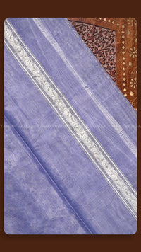 Royal Purple Hand-Embroidered Silk Saree