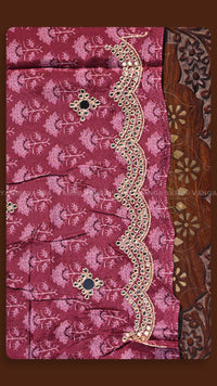 Midnight Floral Heirloom Silk Saree