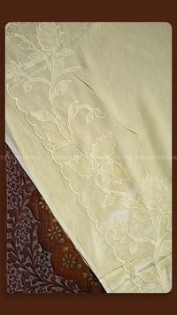 Elegant Floral Embroidered Tissue Saree
