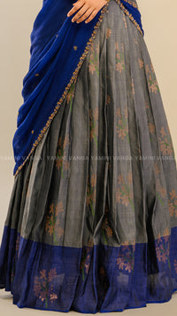 Classic Blue & Grey Lehenga Set