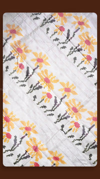 Floral Elegance Hand-Printed Saree