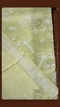 Sage Green Floral Handloom Saree