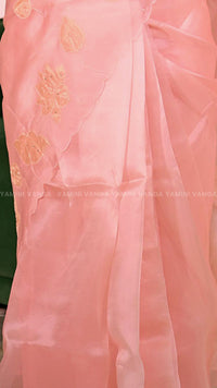 Blush Organza Floral Saree
