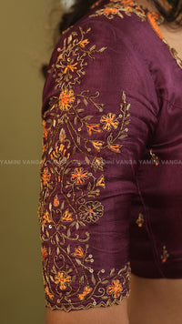 Traditional Purple Floral Silk Lehenga Set