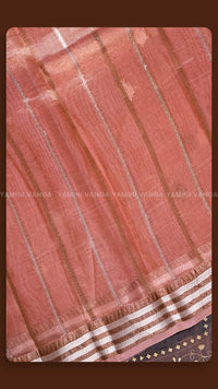 Elegant Pastel Pink Zari Work Saree