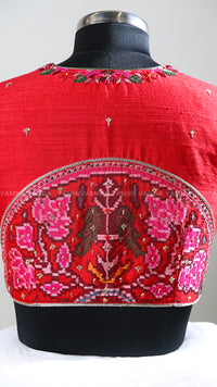 Red and White Saree