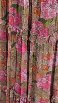 Floral Patterned Sleeveless Gown