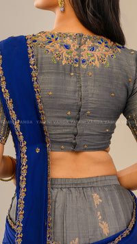 Classic Blue & Grey Lehenga Set