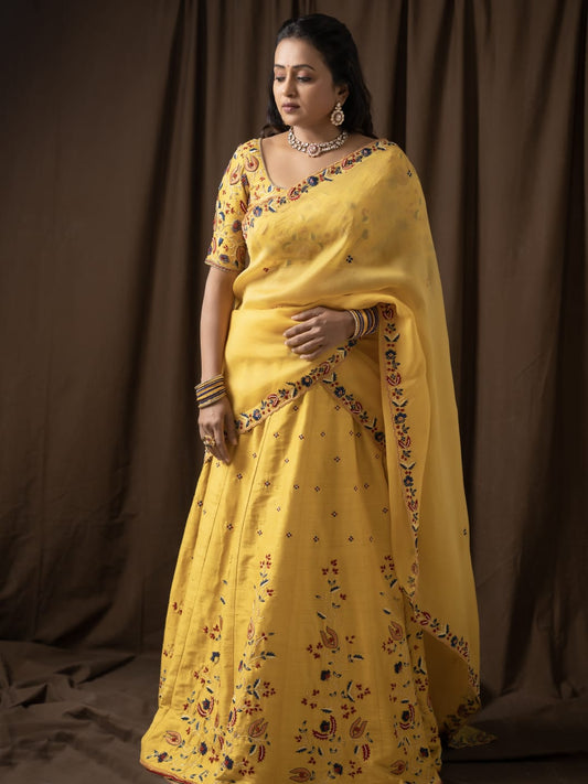Radiant Mustard Yellow Festive Ensemble