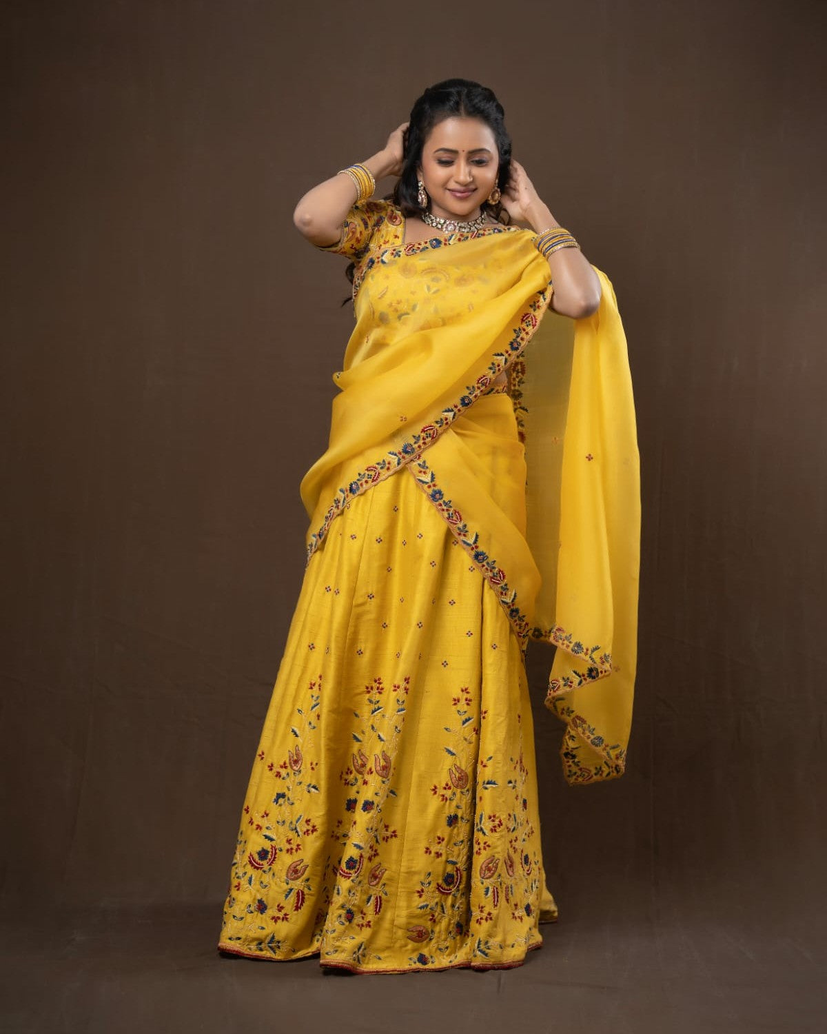 Radiant Mustard Yellow Festive Ensemble