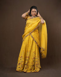 Radiant Mustard Yellow Festive Ensemble